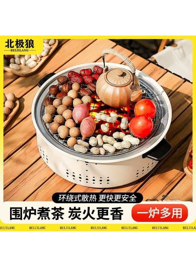 شواية فحم بتصميم عملي ومناسب للاستخدام المنزلي والخارجي – طعم شواء الفحم الأصلي مع أرجل قابلة للطي وسهلة التخزين لشوي اللحوم والدواجن والمأكولات البحرية - Image 2